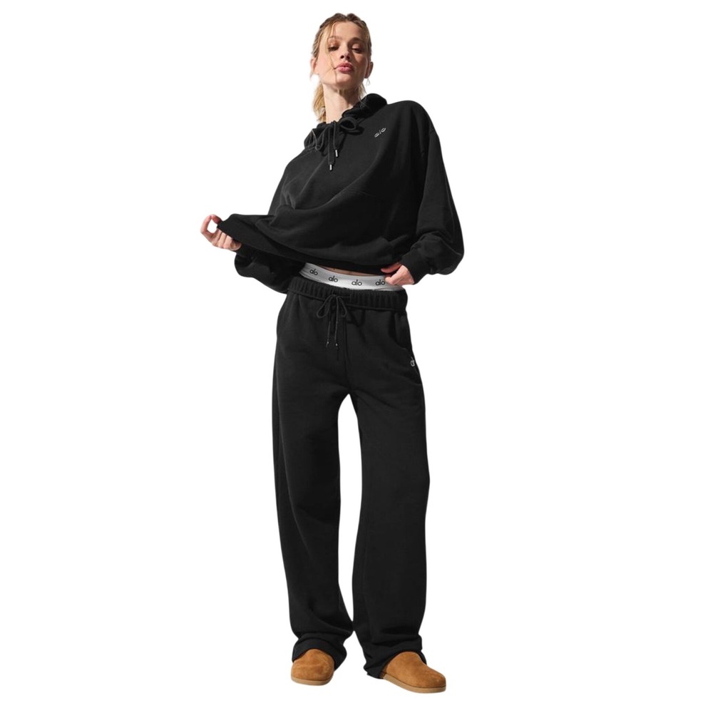 Alo Yoga‎ Accolade Straight Leg Sweatpants Black Women Medium NEW